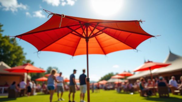 Location parasol rouge diamètre 300 cm : optimiser la protection solaire pour vos événements extérieurs